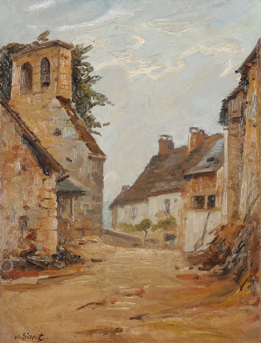 Marius Gueit (1877-1956) The Town Of Coly Périgord Dordogne Sarlat