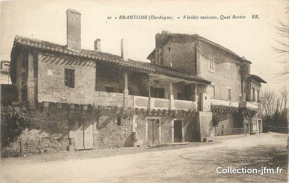 Robert Dessales-quentin (1885-1958) Brantôme, The Quai Bertin Dordogne Périgord-photo-1