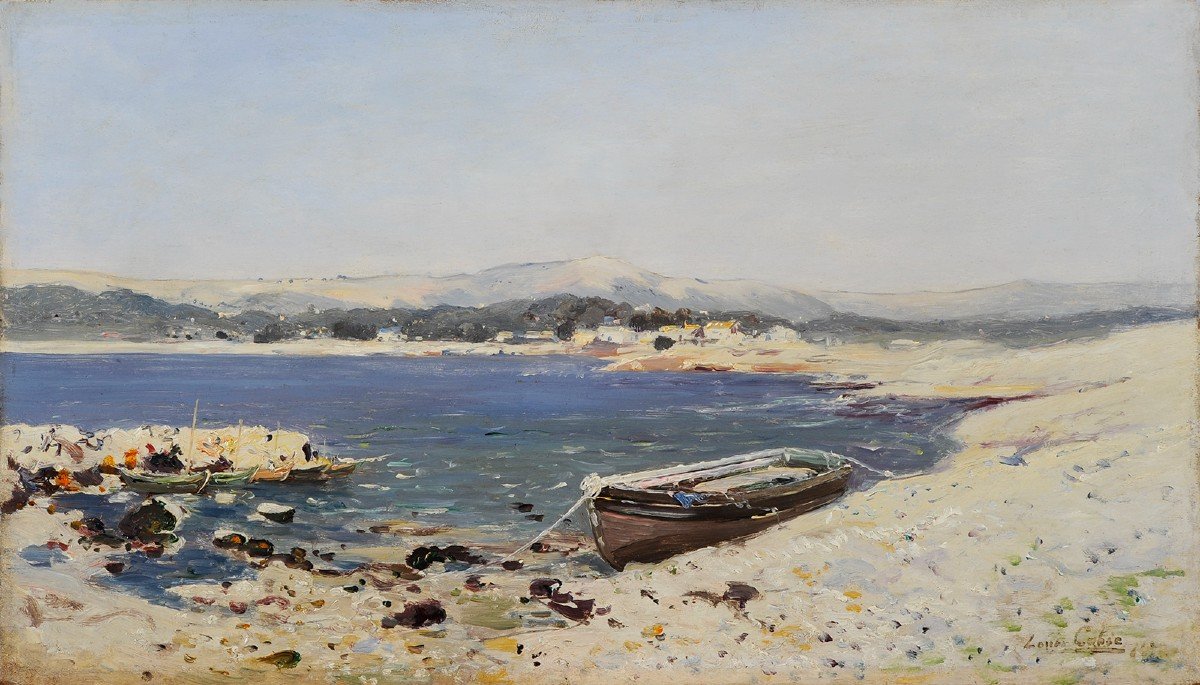 Louis Cabié (1853-1939) Bord de mer près de Toulon Var bateau-photo-2