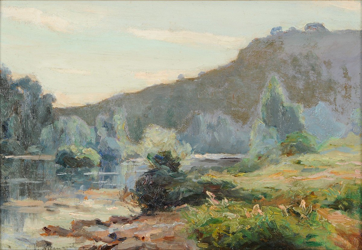 Emile Chaumont (1877-1927) Les bords de la Dordogne Périgord