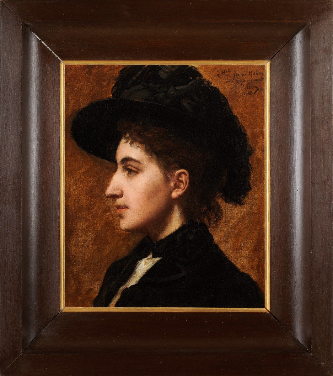 Philippe Parrot (1831-1894) Portrait d'Yvonne Mattoy Périgord Dordogne-photo-2