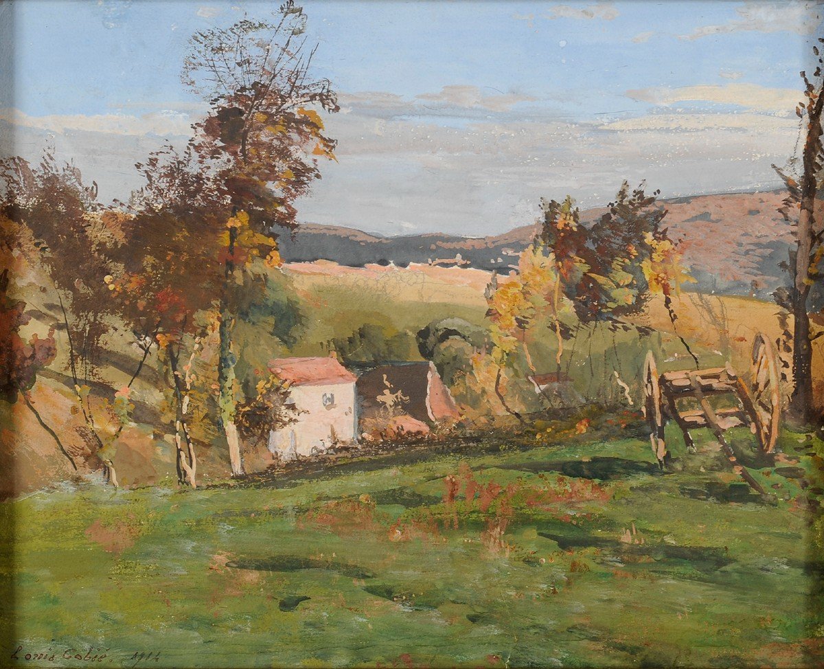 Louis Cabié (1853-1939) Paysage à Saint Circq du Bugue Eyzies Périgord Dordogne