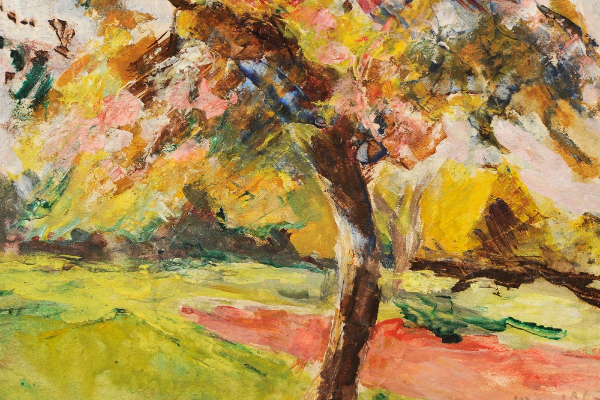 André Prugent (1882-1965) Pommier en fleurs Périgueux Dordogne Périgord-photo-3