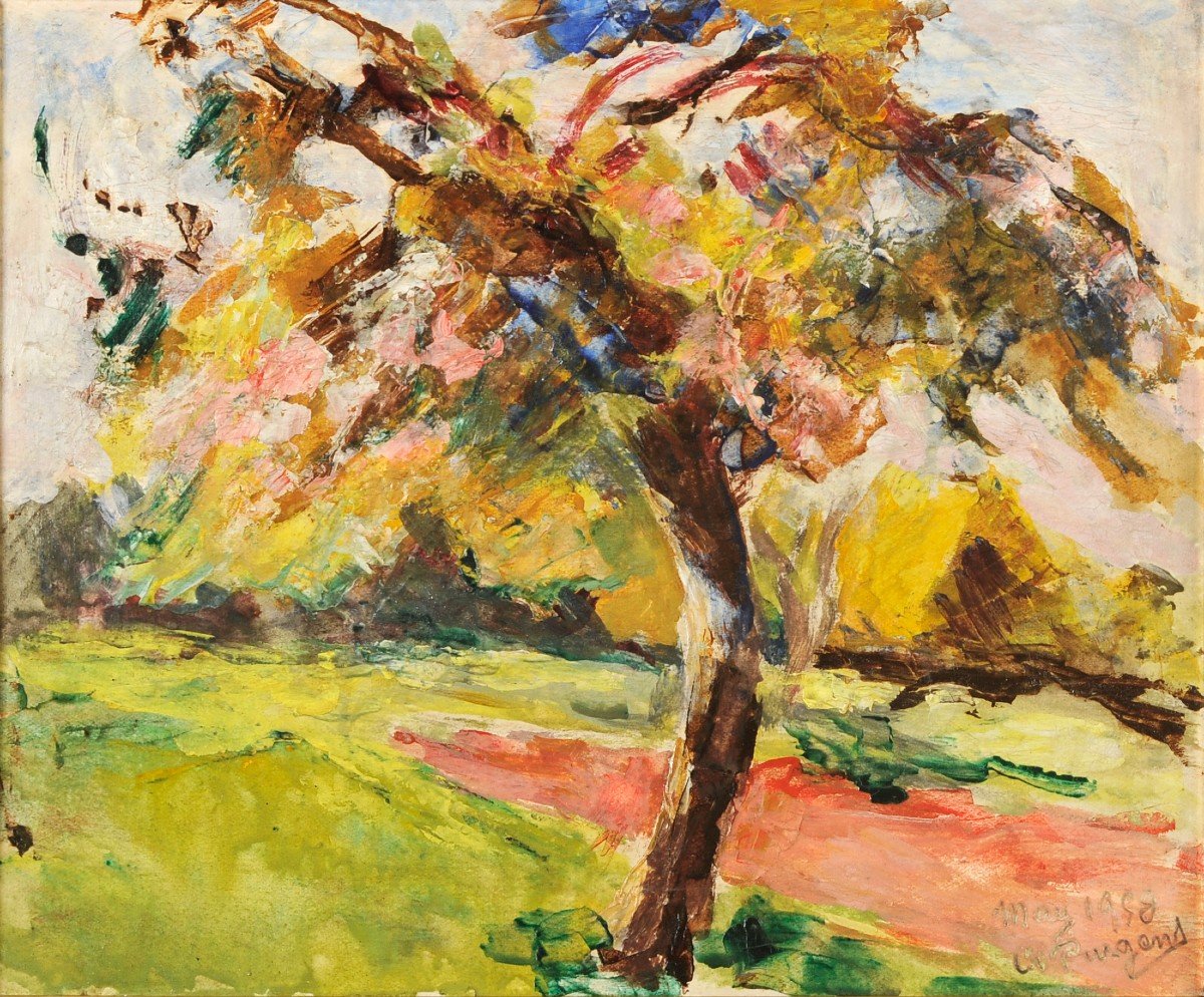 André Prugent (1882-1965) Pommier en fleurs Périgueux Dordogne Périgord