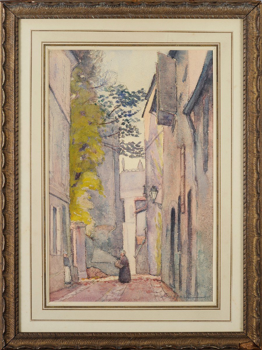 Robert Dessales-quentin (1885-1958) Rue Du Plantier And Saint Front Cathedral - Périgueux
