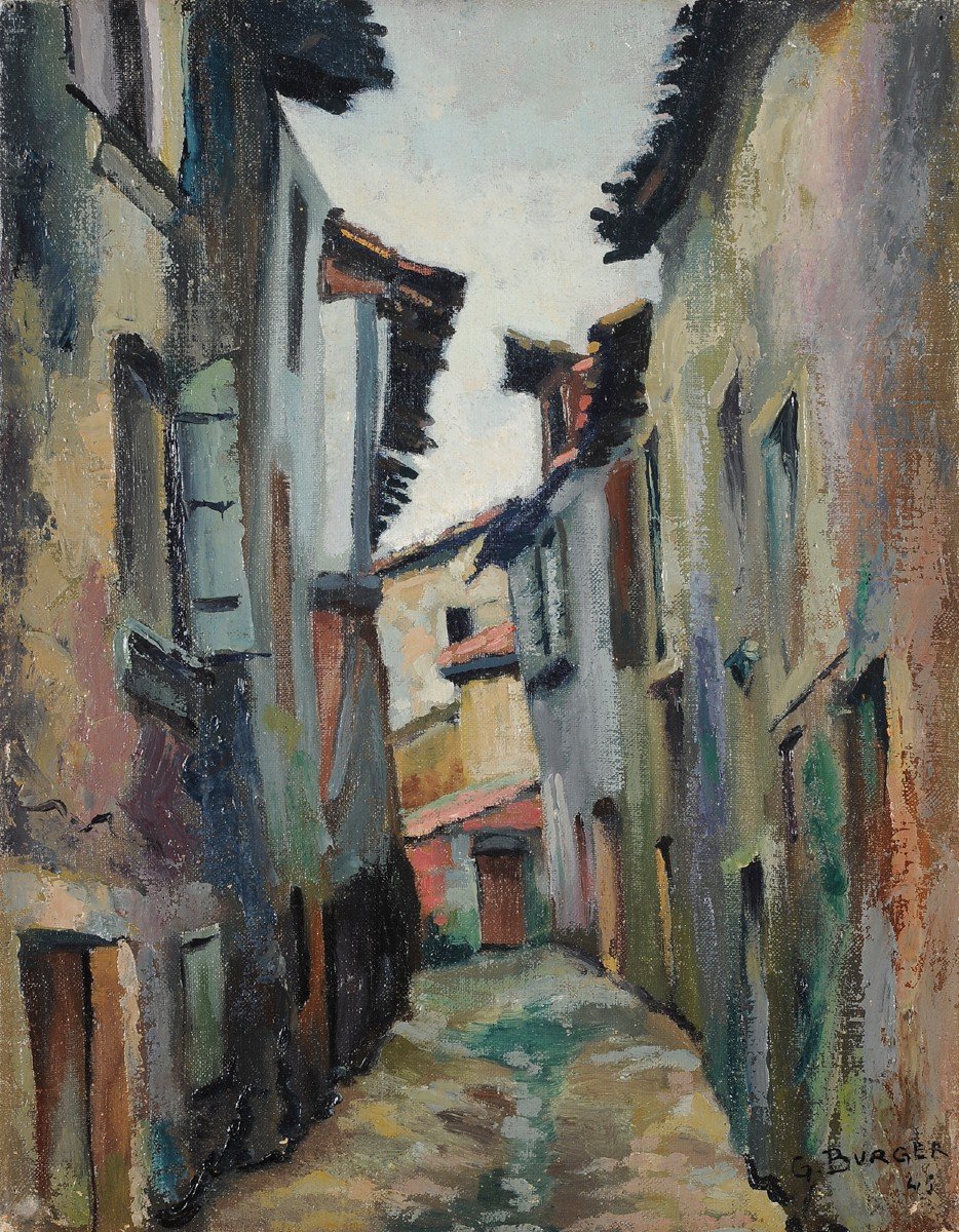 Georges Burger (1902-1983) Rue Du Basilic In Périgueux Dordogne