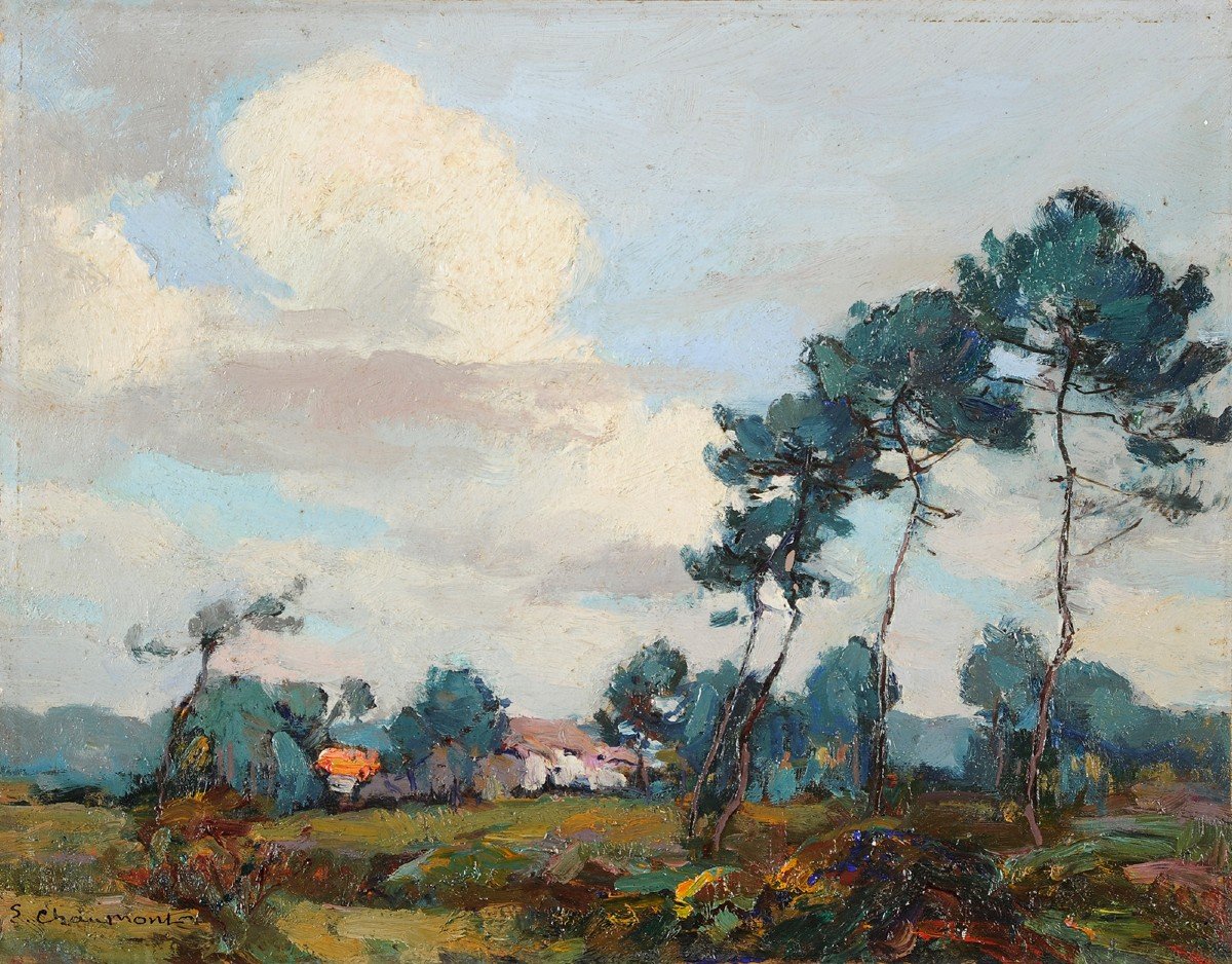 Emile Chaumont (1877-1927) Paysage des Landes Gironde