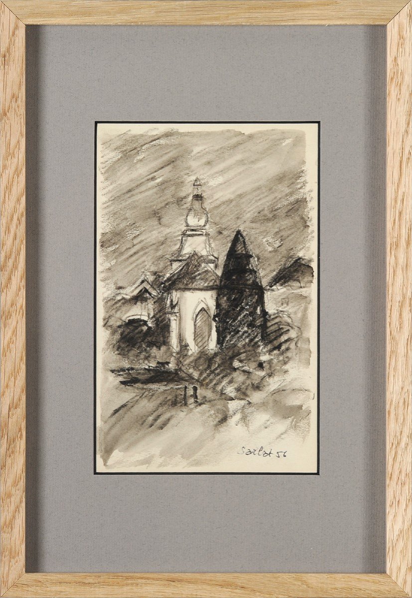 Camille Meriot (1887-1975) Sarlat The Lantern Of The Dead And The Bell Tower Of The Cathedral