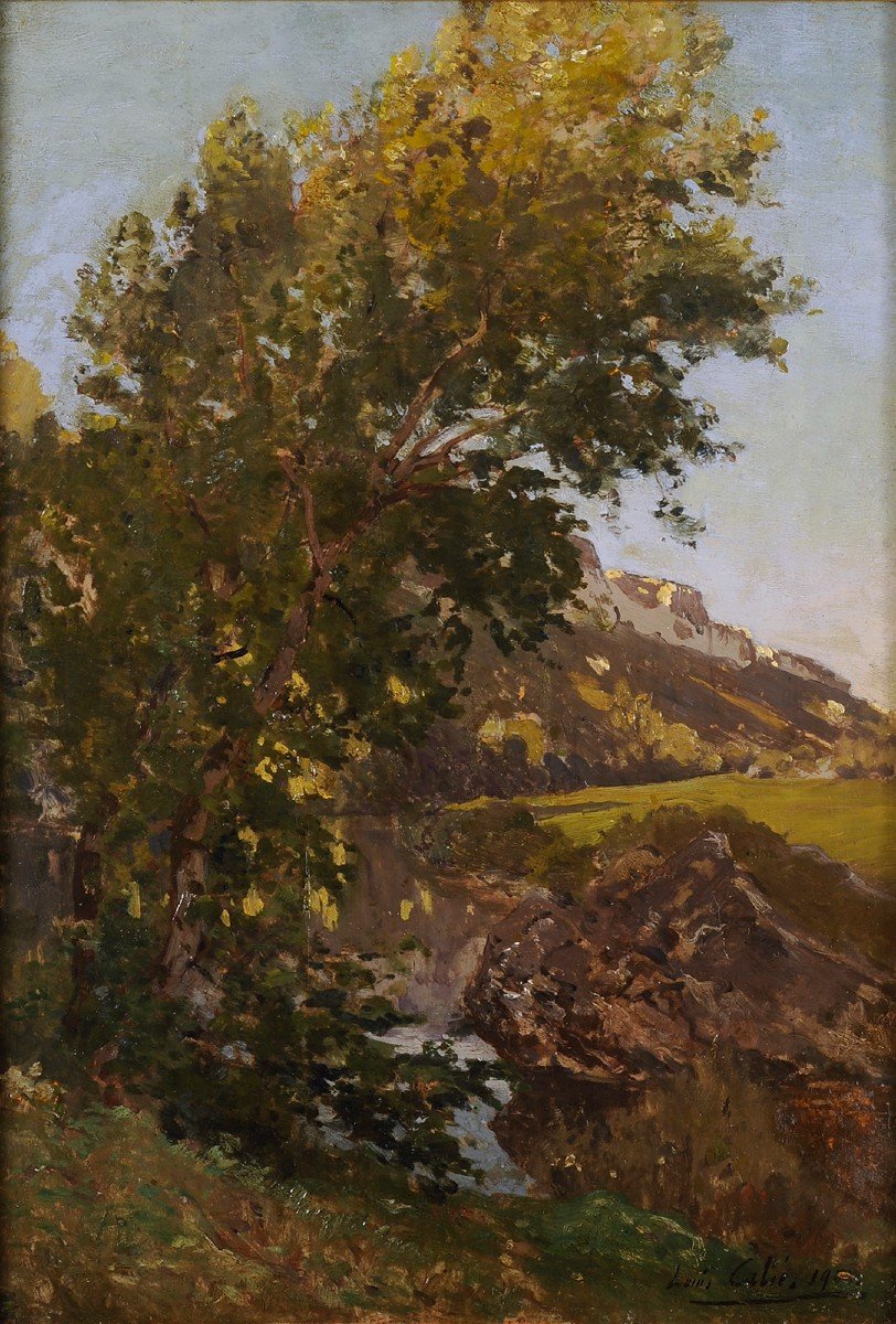 Louis Cabié (1853-1939) Le rocher de Cayre-Vézère aux Eyzies Sarlat Périgord Dordogne-photo-2