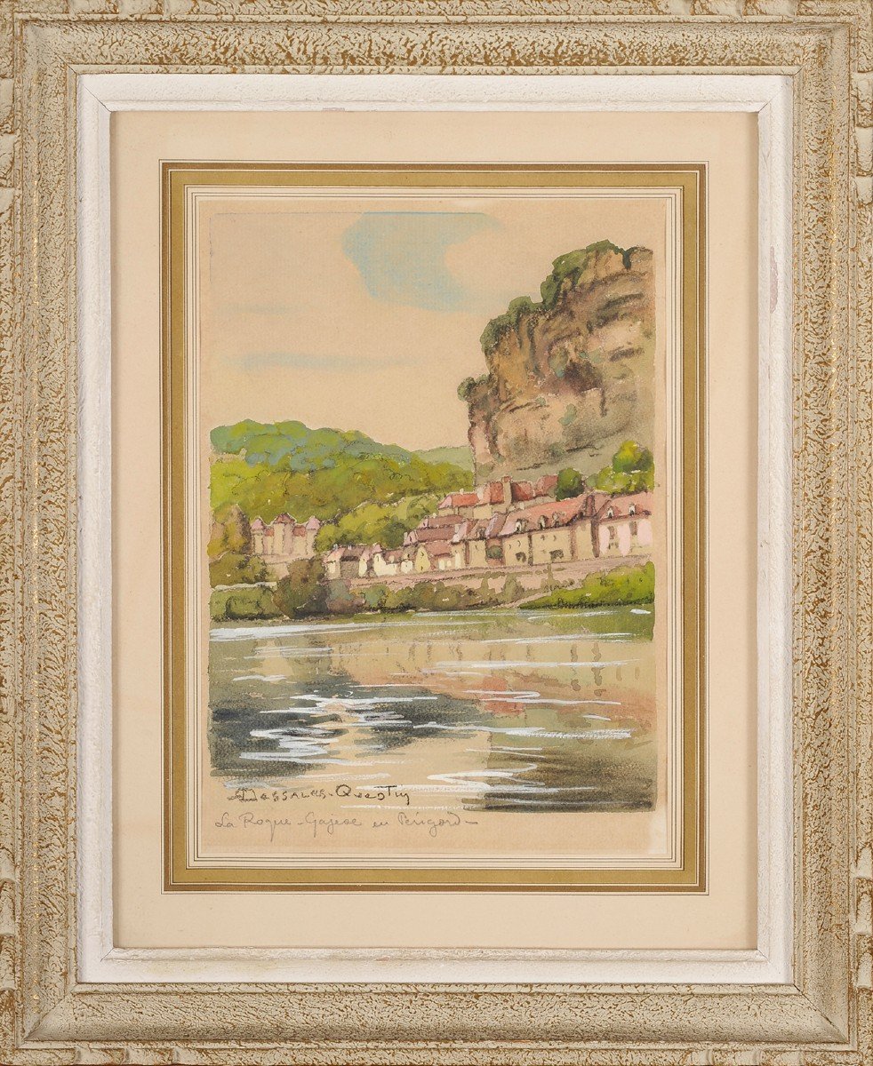 Robert Dessales-Quentin (1885-1958) La Roque Gageac et la Dordogne Périgord-photo-2