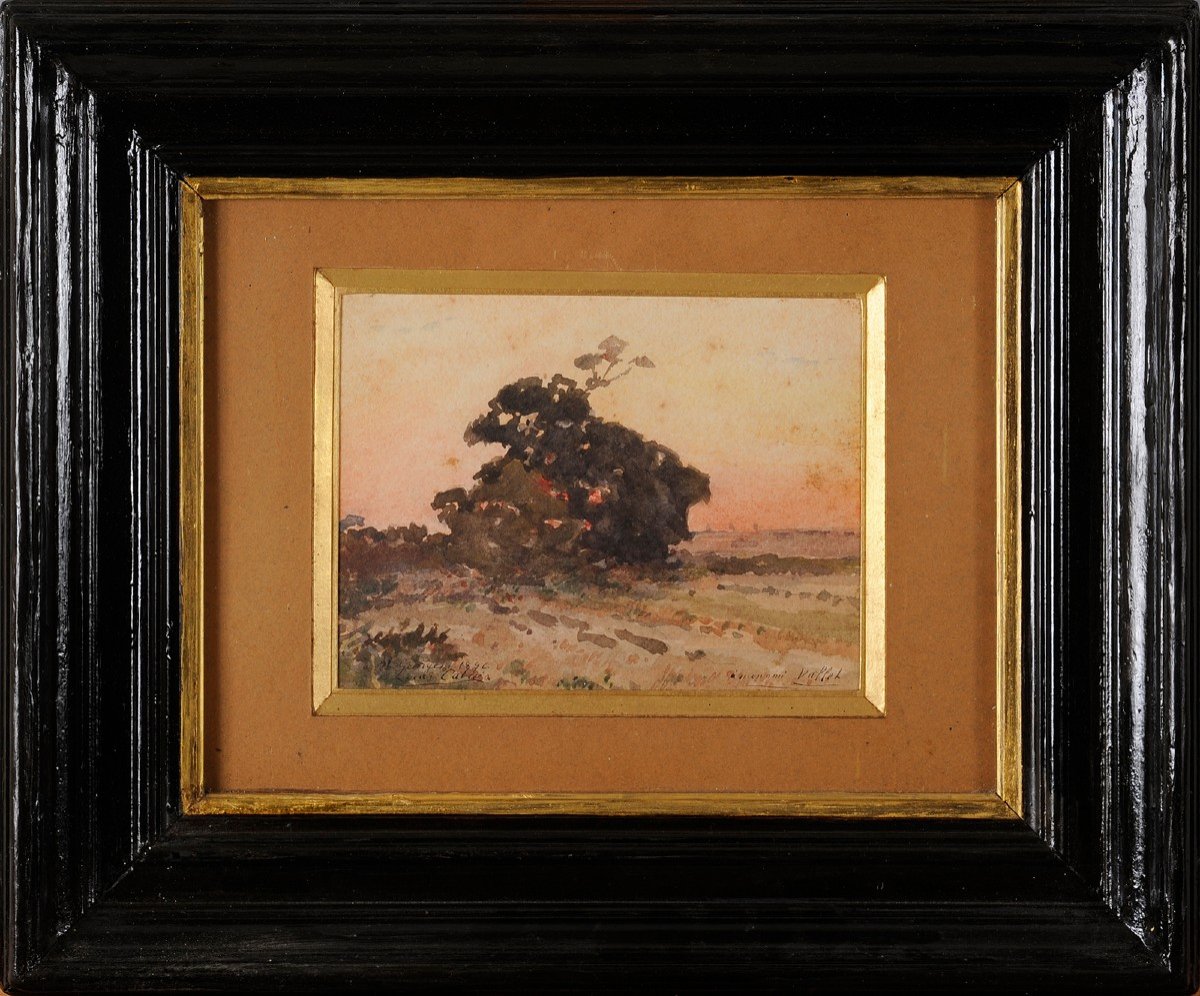 Louis Cabié (1853-1939) Sunset At Saint Georges De Didonne Charente