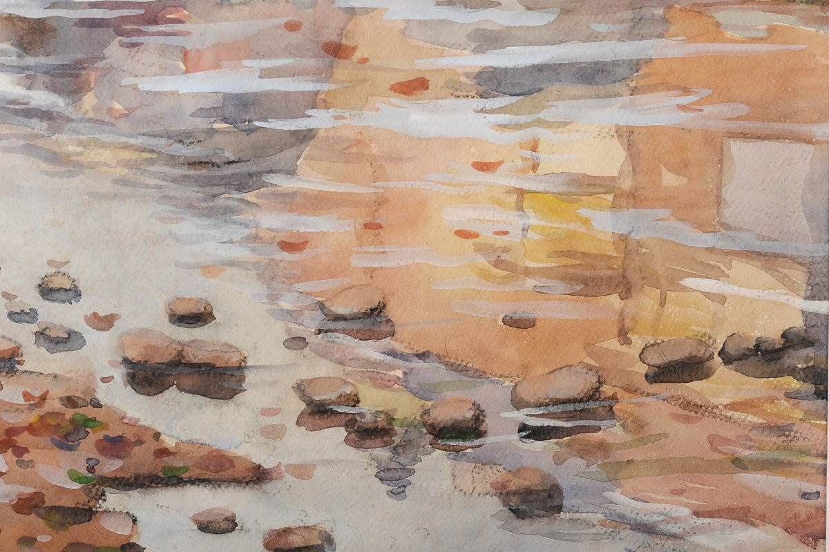 Robert Dessales-quentin (1885-1958) The Auvézère At Ségur Le Château Corrèze-photo-4