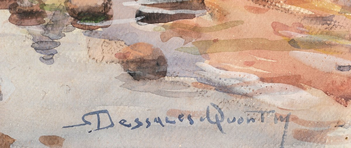 Robert Dessales-quentin (1885-1958) The Auvézère At Ségur Le Château Corrèze-photo-1