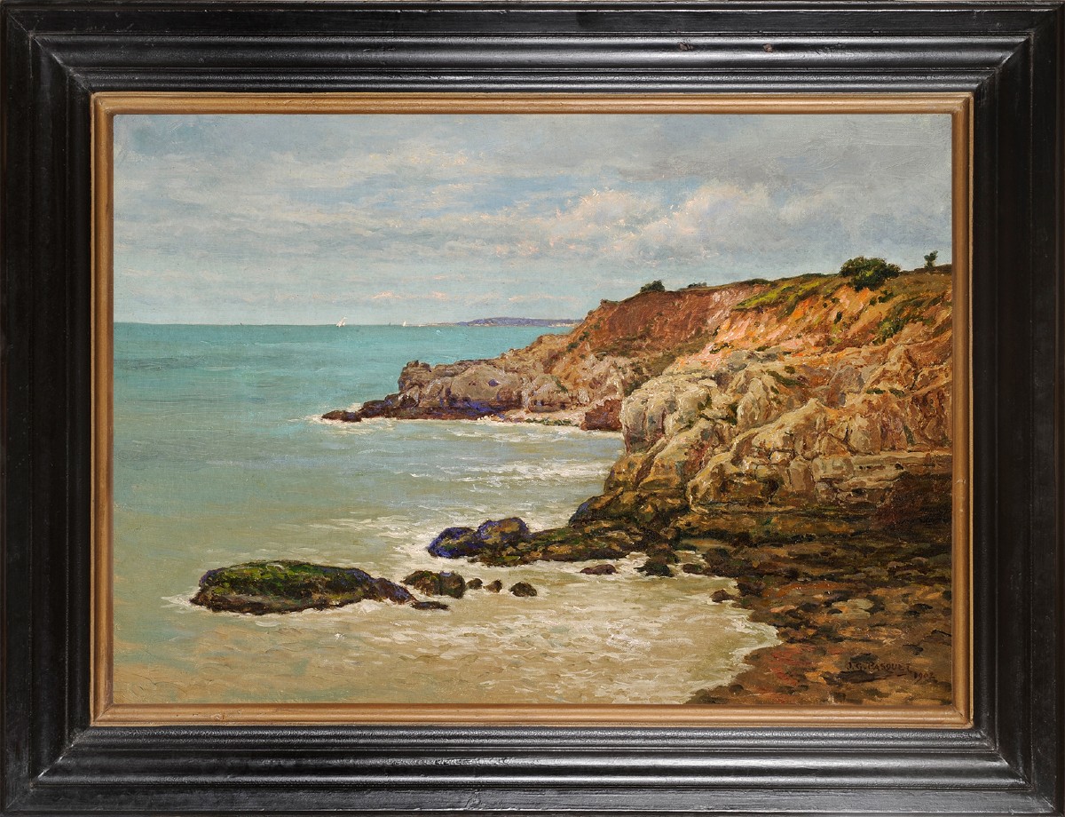 Jean-georges Pasquet (1851-1936) The Rocks Of Vallières Royan Didonne Charente