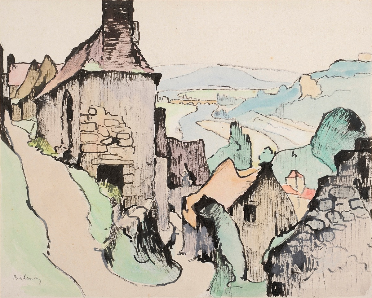 Gaston Balande (1880-1971) Beynac And The Dordogne-photo-2
