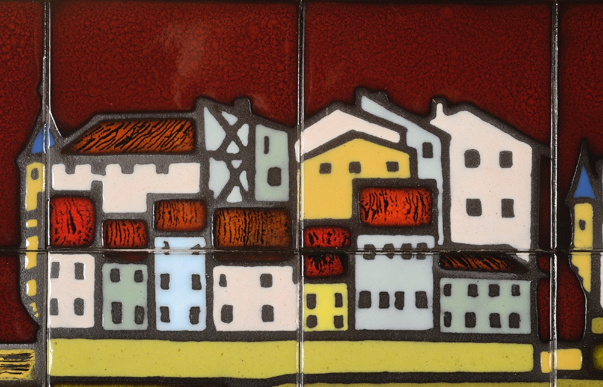 Paul Corriger (1923-2009) Panorama Of  Sainte Foy La Grande Ceramics-photo-2