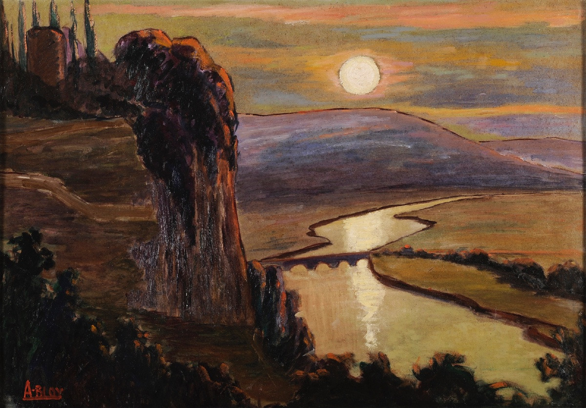 Alfred Bloy (1897-1986) La Dordogne à Domme Sarlat Périgord-photo-2