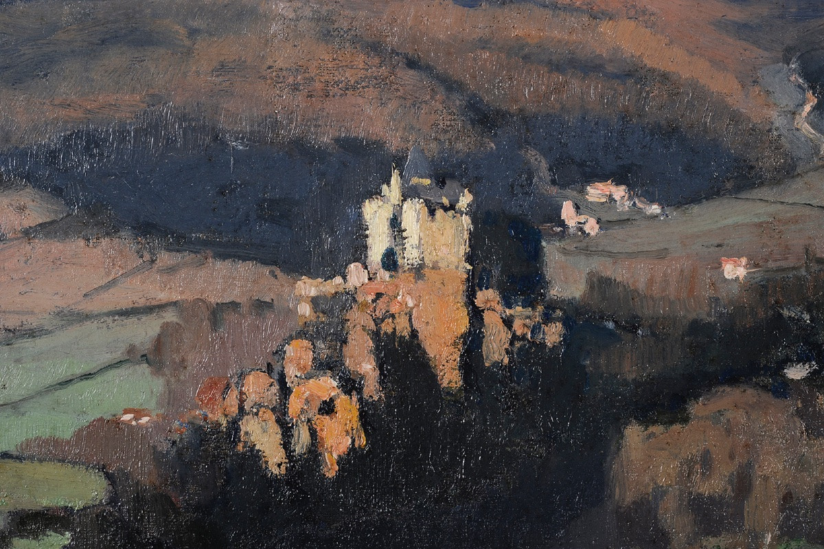 Lucien de Maleville (1881-1964) Montfort et la Dordogne depuis Caudon Domme-photo-3