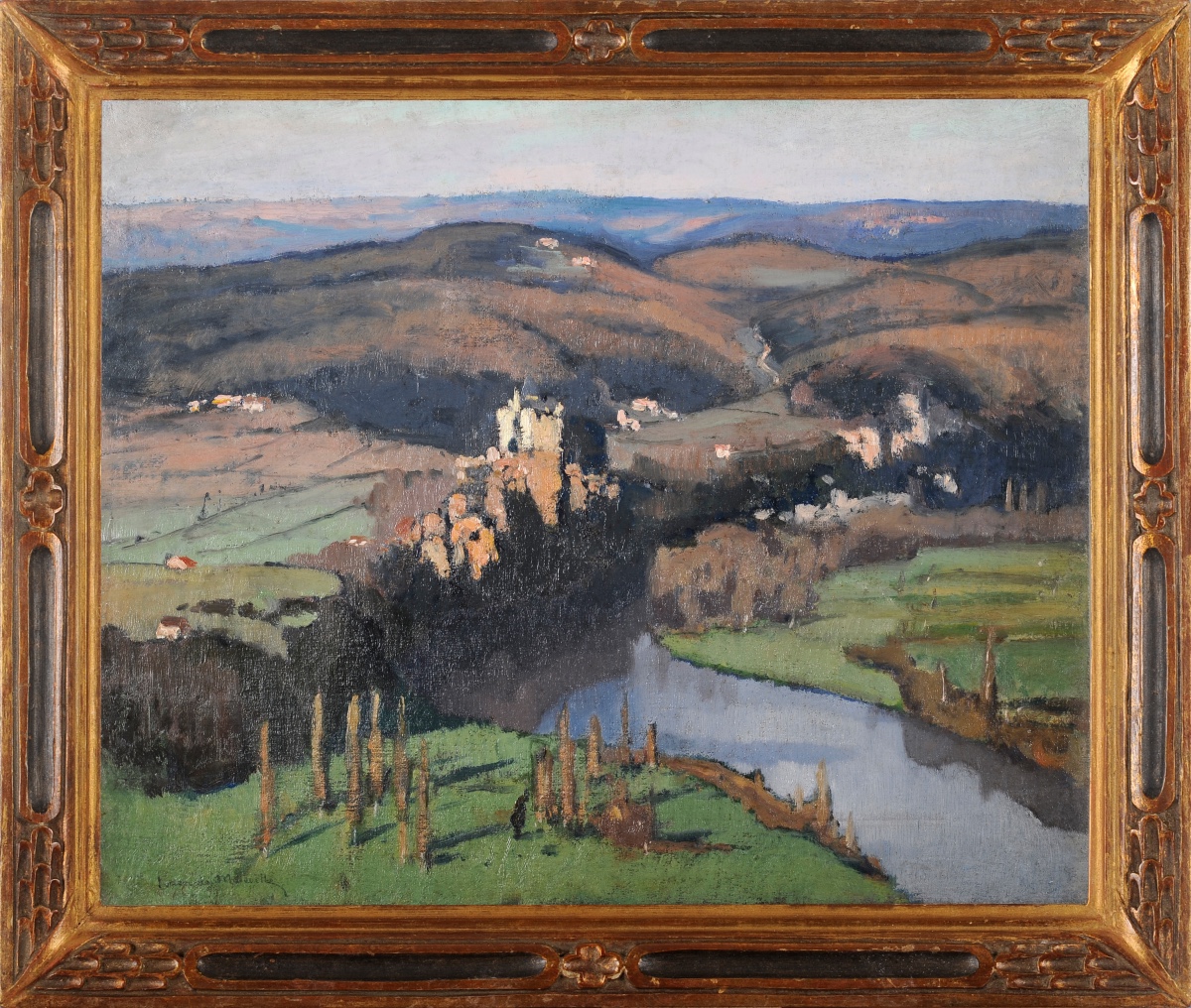 Lucien de Maleville (1881-1964) Montfort et la Dordogne depuis Caudon Domme