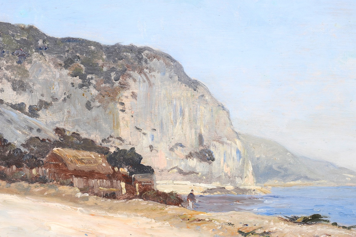 Louis Cabié (1853-1939) Road To Nice Near Antibes Mediterranean Sea-photo-2