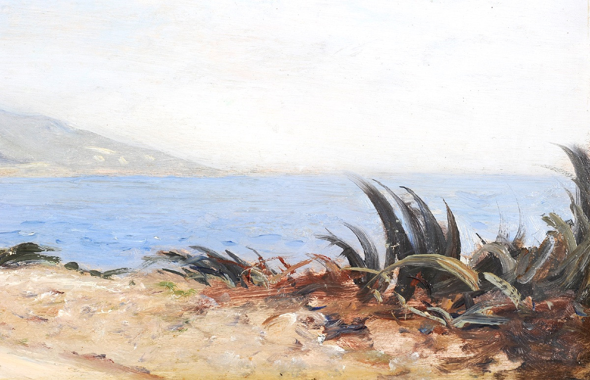 Louis Cabié (1853-1939) Road To Nice Near Antibes Mediterranean Sea-photo-3