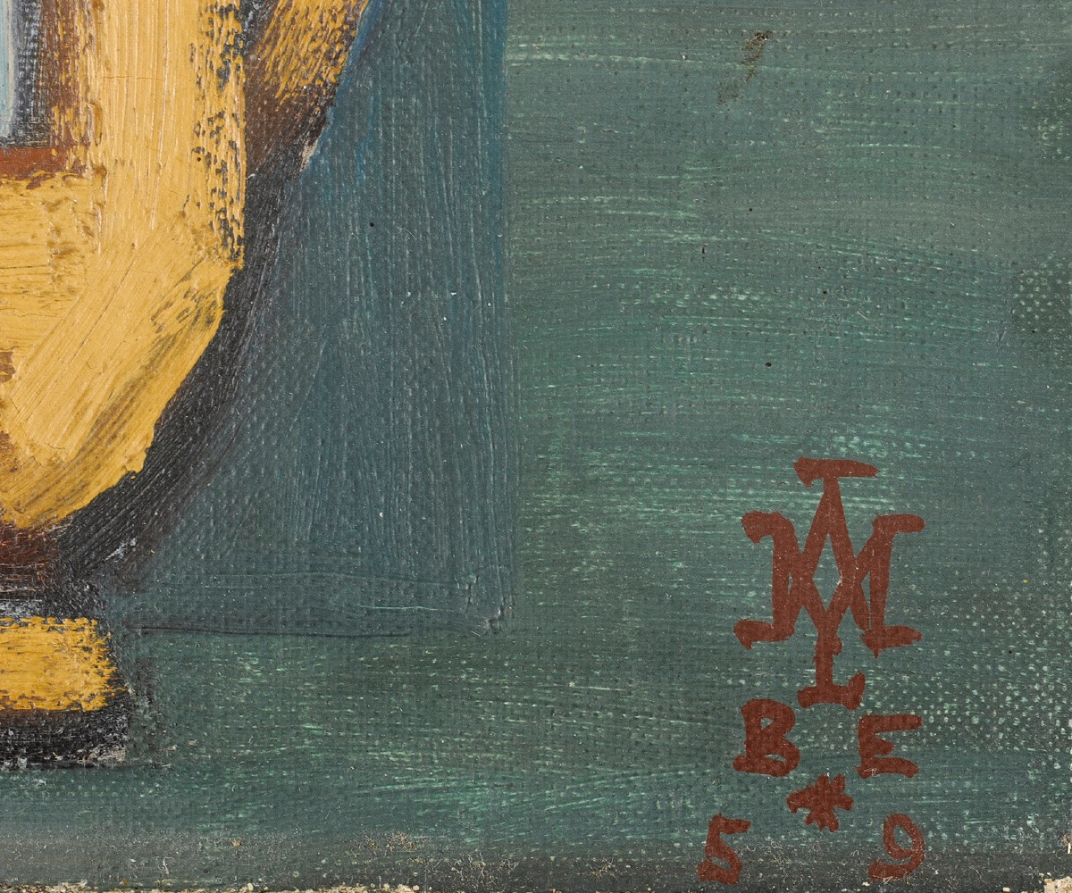 Maurice Albe (1900-1995) Flowers In An Ochre Glazed Pitcher-photo-4