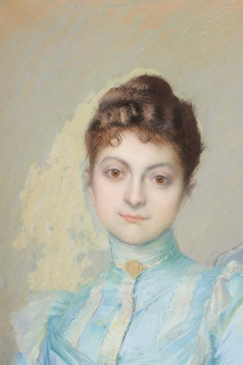 Jules Aviat (1844-1931) Portrait Of A Pastel Couple Périgueux Bordeaux-photo-3