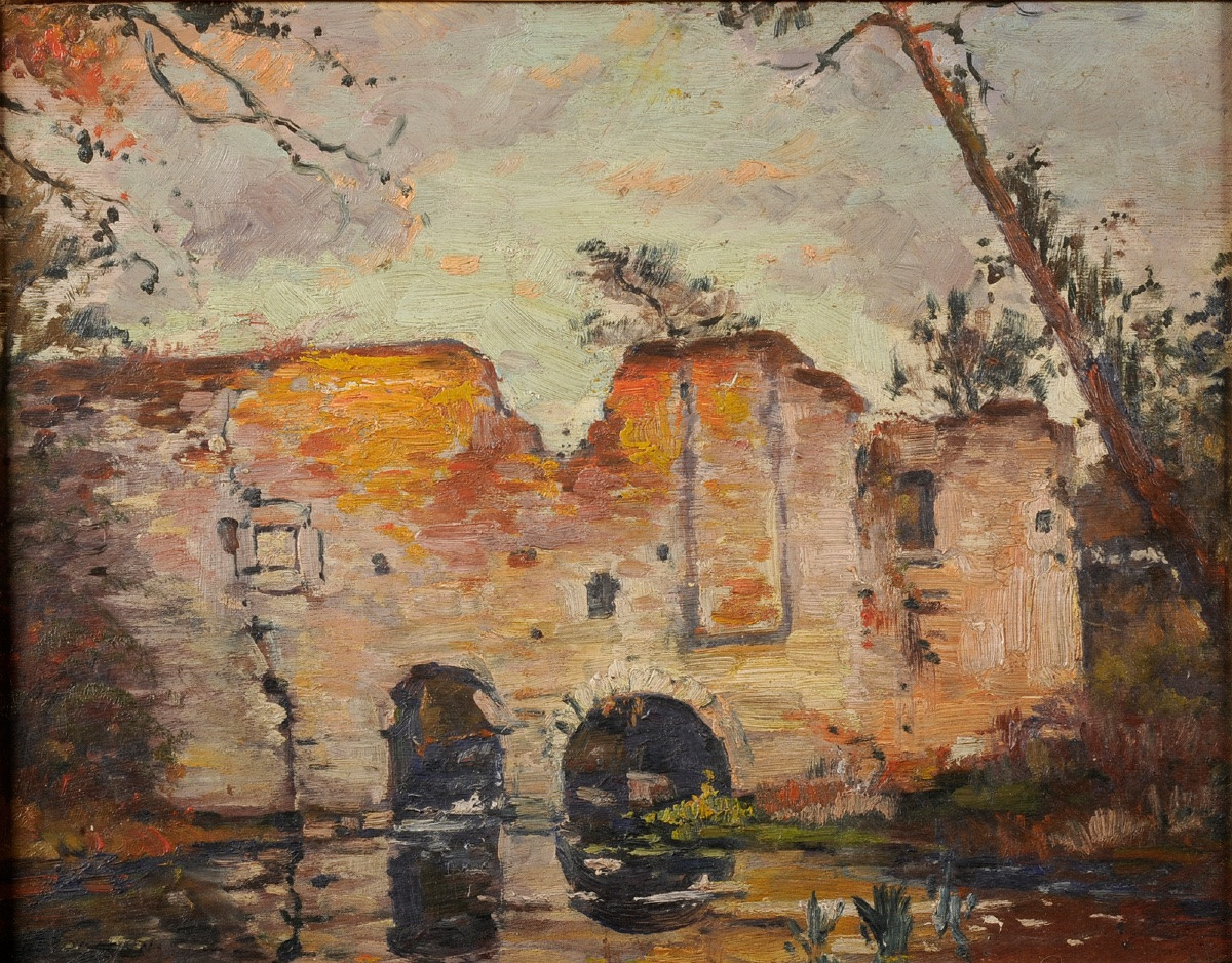 Marcel Poissonnié (1880-1949) Ruined Mill At Saint-michel-et-bonnefare Dordogne  Montaigne-photo-2