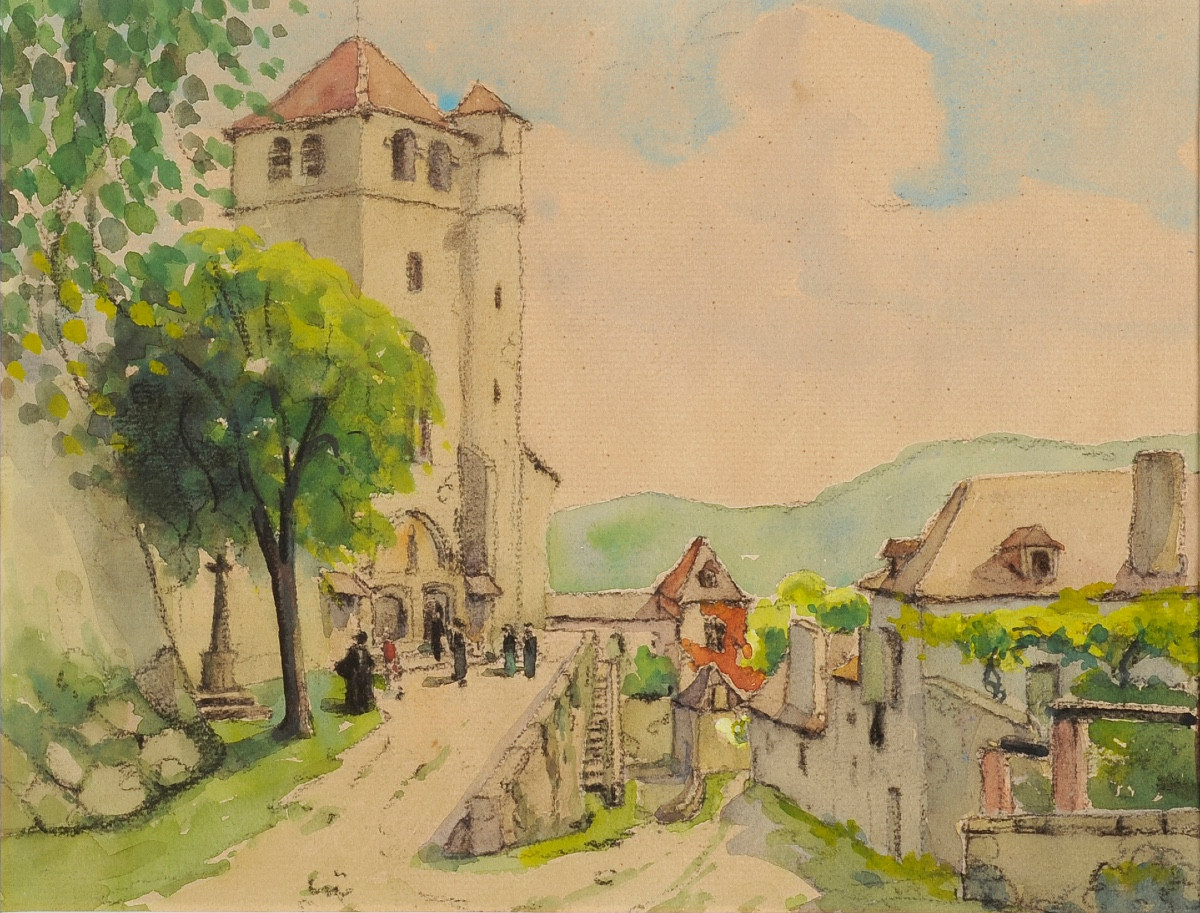 Robert Dessales-quentin (1885-1958) Saint-cirq-lapopie, Lot-et-garonne-photo-2