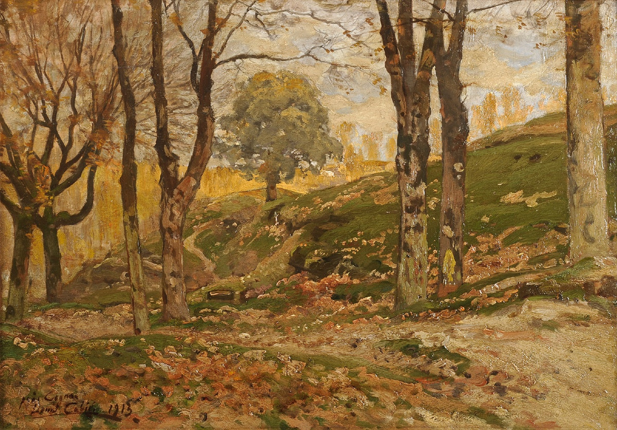 Louis Cabié (1853-1939) Sous-bois d’automne près de Cognac Charente