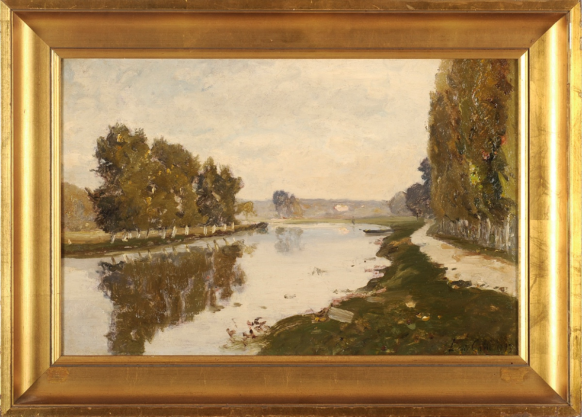 Louis Cabié (1853-1939) The Charente River At Cognac Châtenay