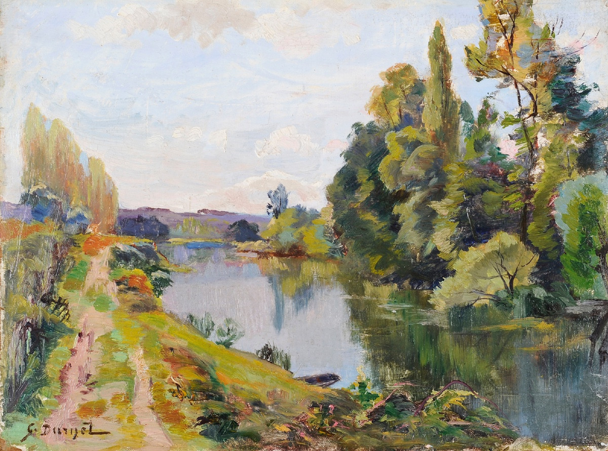 Georges Darnet (1859-1936) Bords de l'Isle rivière Dordogne Périgord-photo-2