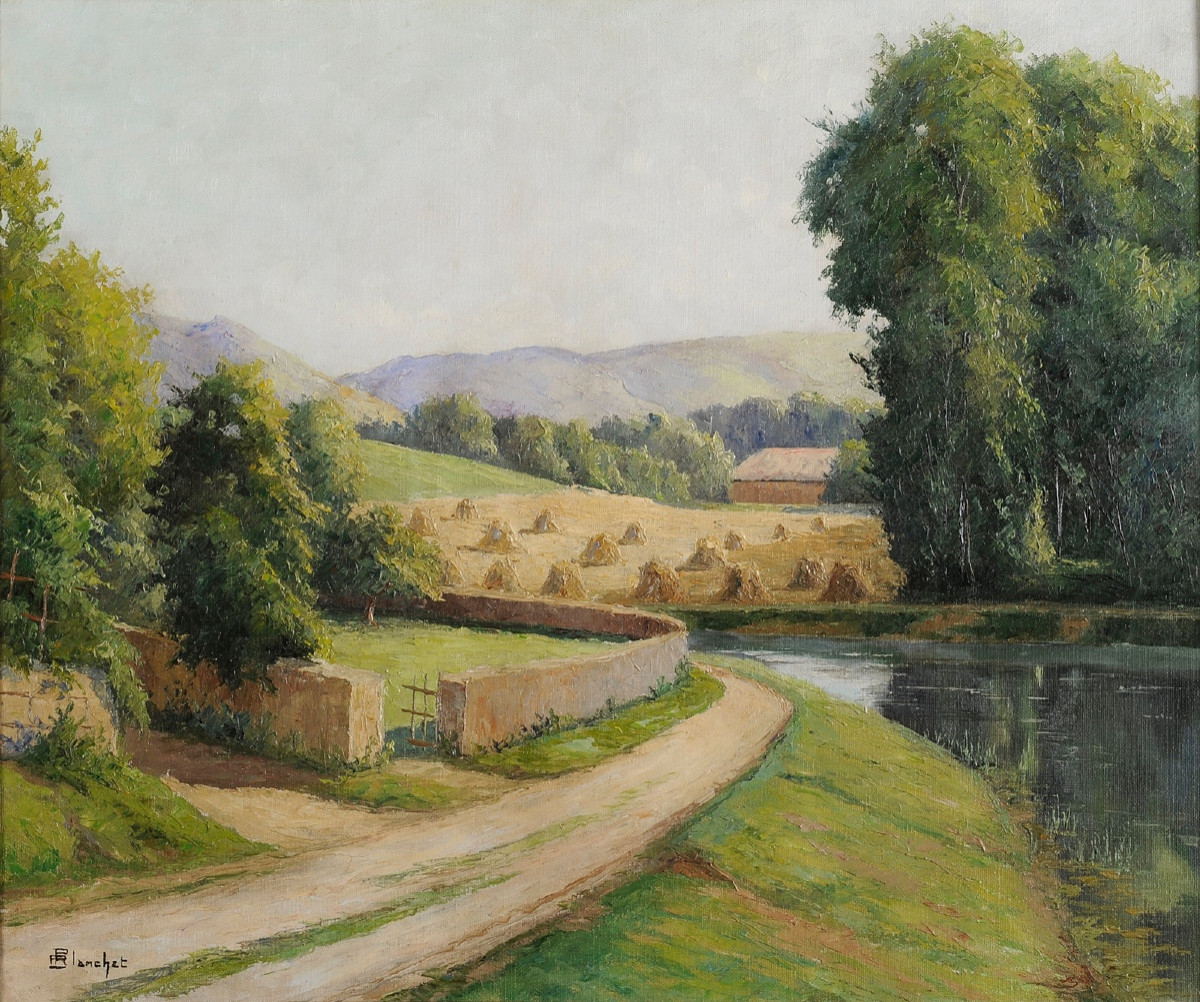 Robert Planchet (1886-1970) Les bords de Dronne en Dordogne-photo-2