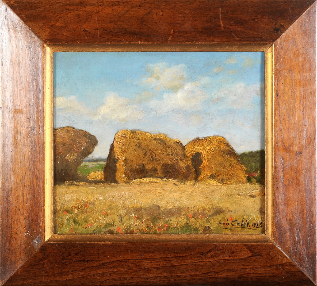 Louis Cabié (1853-1939) Les meules de foin