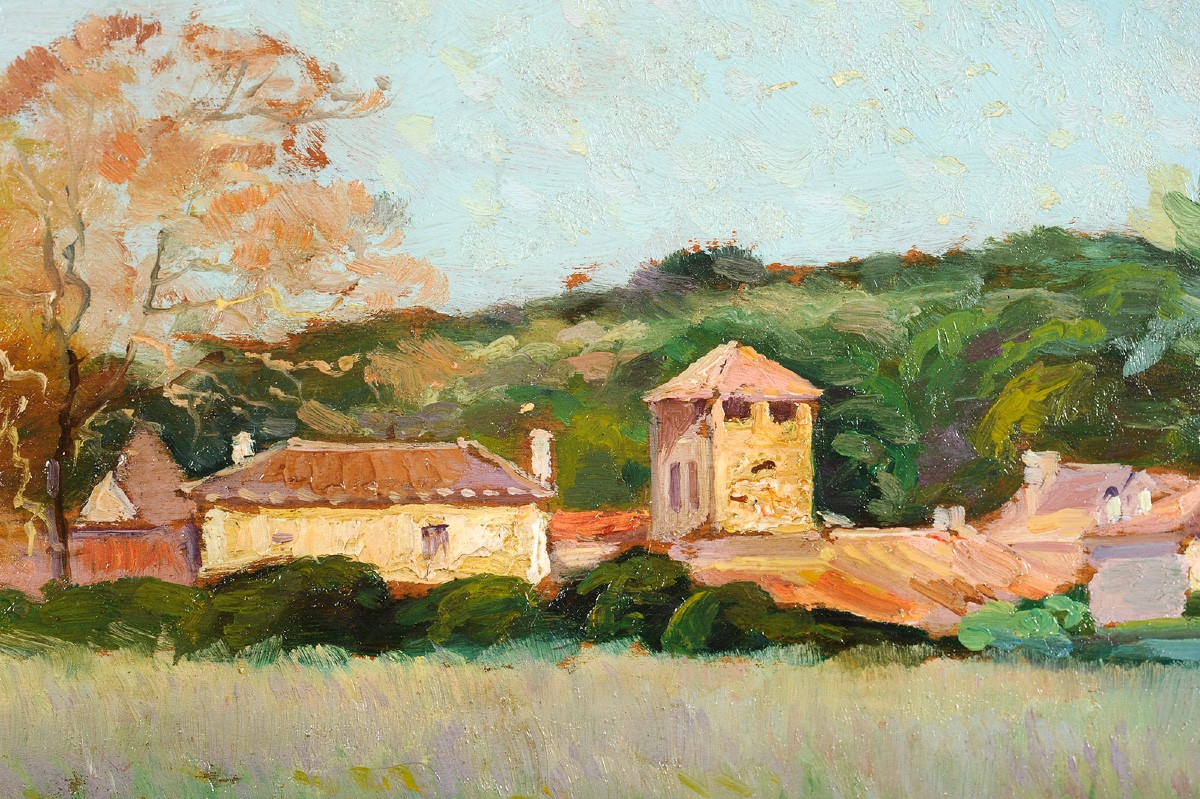 Emile Chaumont (1877-1927) Village en Périgord-photo-3