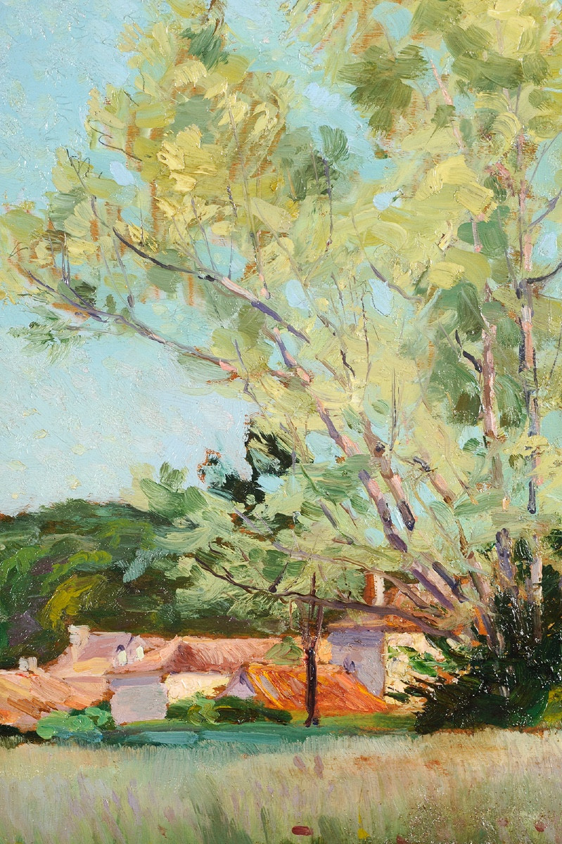 Emile Chaumont (1877-1927) Village en Périgord-photo-4