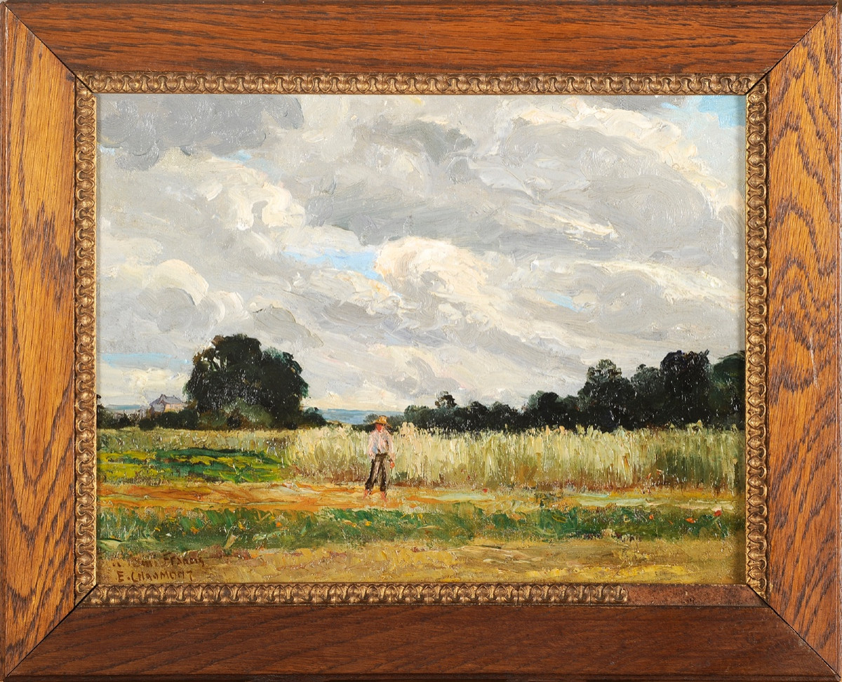 Emile Chaumont (1877-1927) Village en Périgord-photo-3