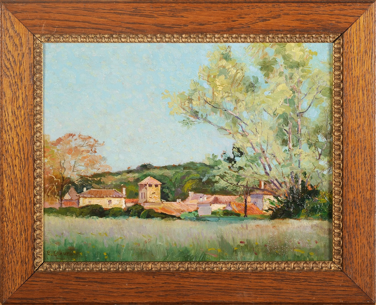 Emile Chaumont (1877-1927) Village en Périgord