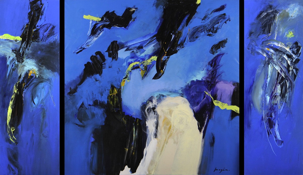 Pascal Magis (1955-2011) Triptyque Bleu - 1998