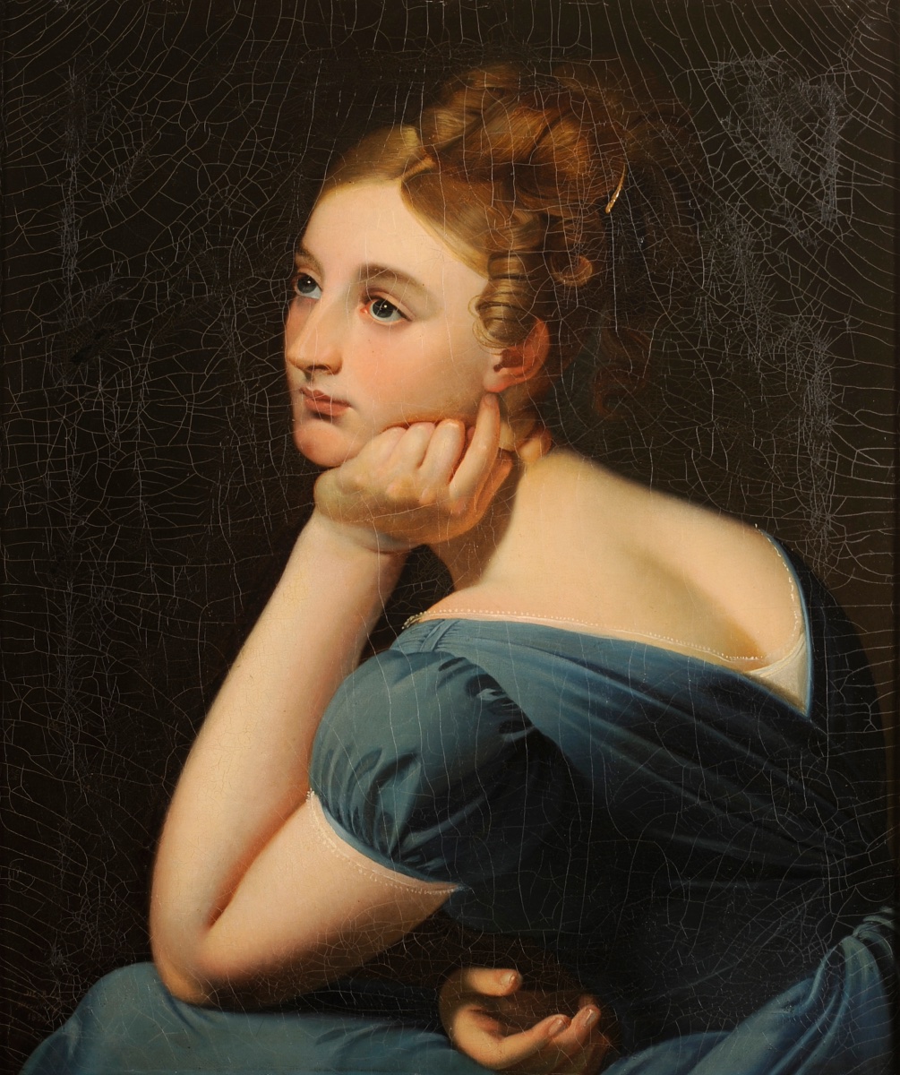 W.R.X. Wendling - Portrait de jeune fille pensive-photo-2