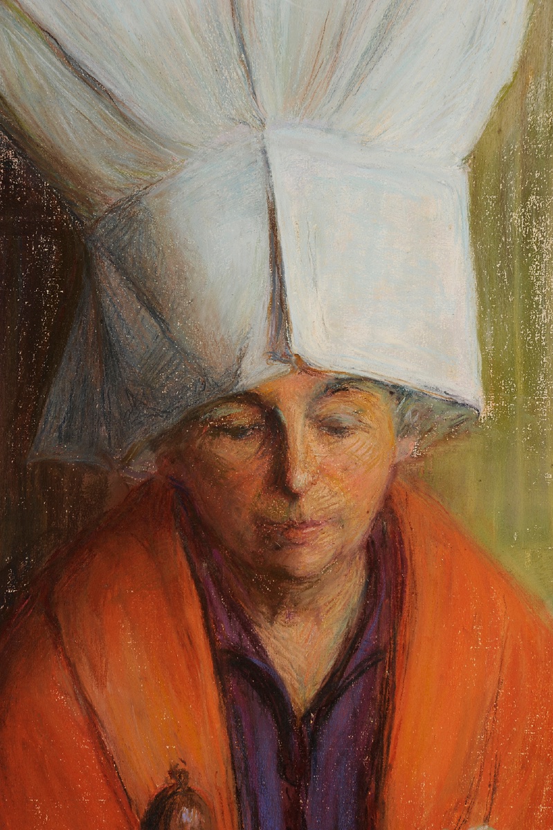 Berthe Hainaut (c.1883-1976) Femme de l'Île d' Oléron à son rouet-photo-3