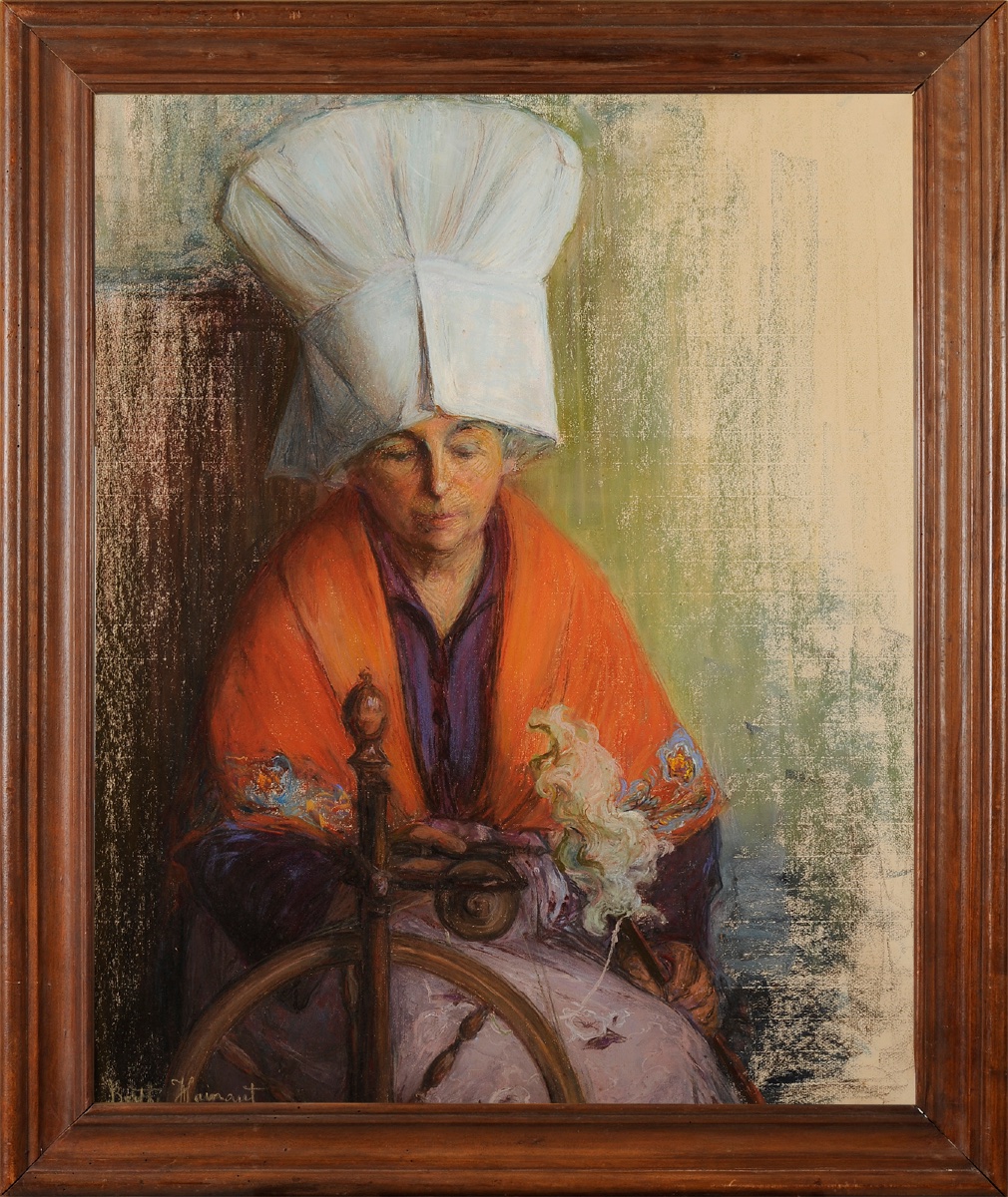 Berthe Hainaut (c.1883-1976) Femme de l'Île d' Oléron à son rouet