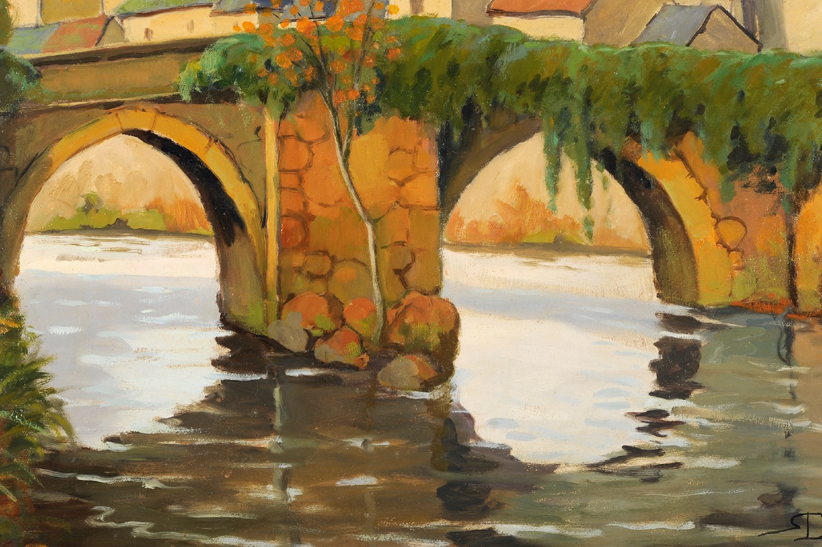 Robert Dessales-Quentin (1885-1958) Grande vue de Treignac Corrèze Vézère-photo-1