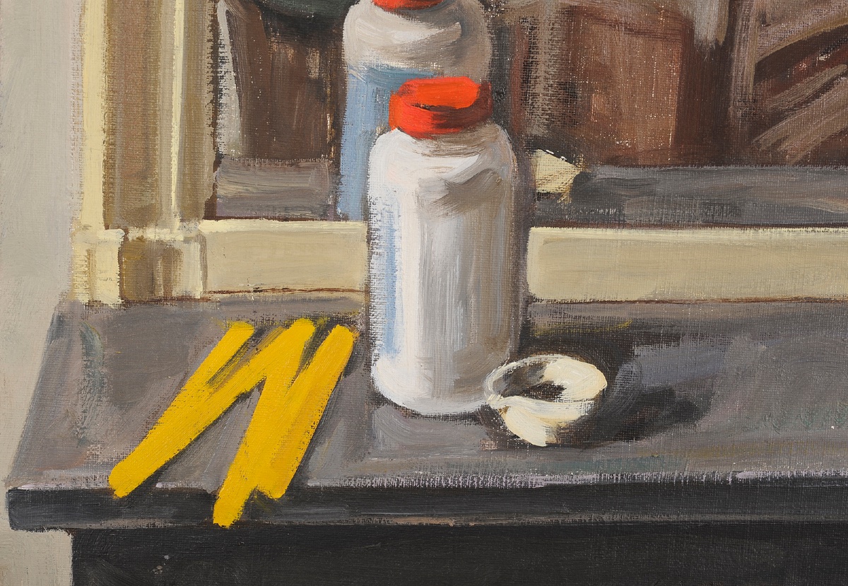Louis Peyré (1923-2012) Autoportrait au mètre jaune-photo-4
