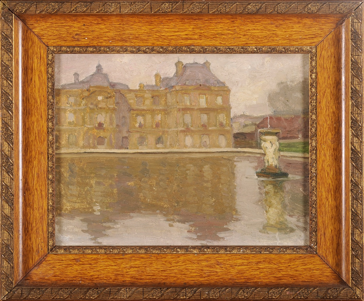 Jean-gabriel Domergue  (1889–1962) The Luxembourg Palace And Its Pond In Paris