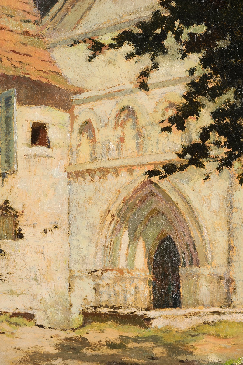 Albert Heckenhauer (1892-1982) Chancelade - Le parvis de l’abbatiale Périgueux Dordogne-photo-3