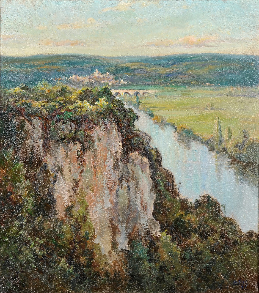 Marius Gueit (1877-1956) Beynac et la Dordogne depuis Castelnaud-photo-2