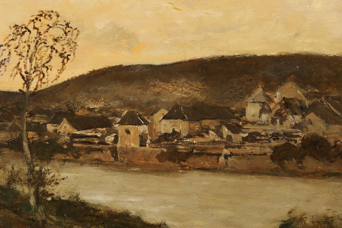 Louis Cabié (1853–1939) Lalinde, Sunset Over The Dordogne In The Périgord-photo-3
