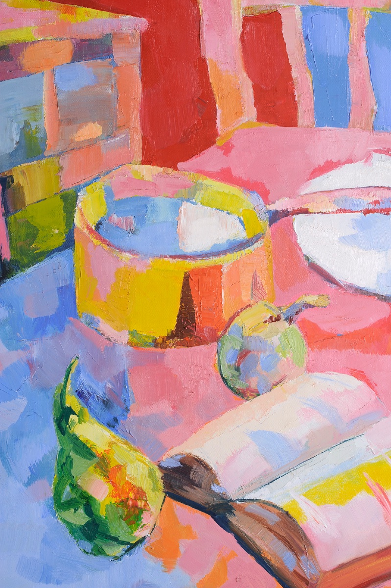 Émile Lafamé (1934-2017) Nature morte à la table-photo-3