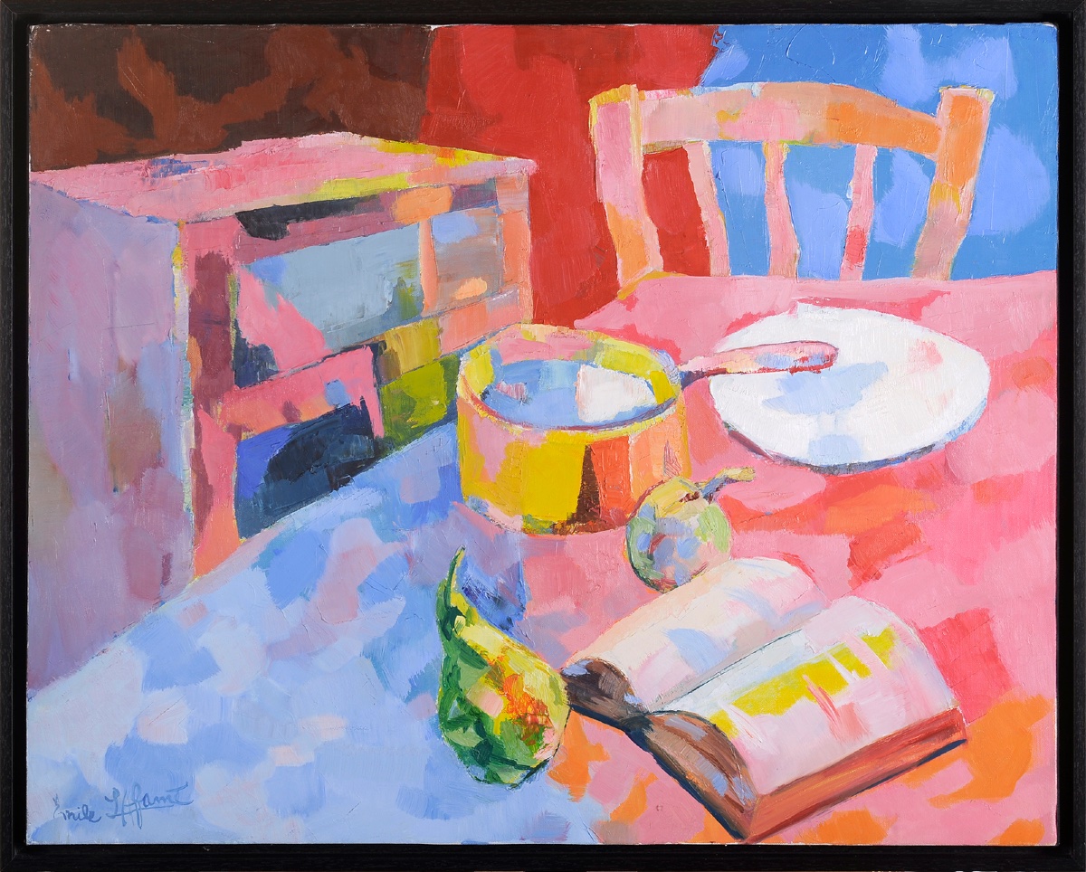 Émile Lafamé (1934-2017) Nature morte à la table